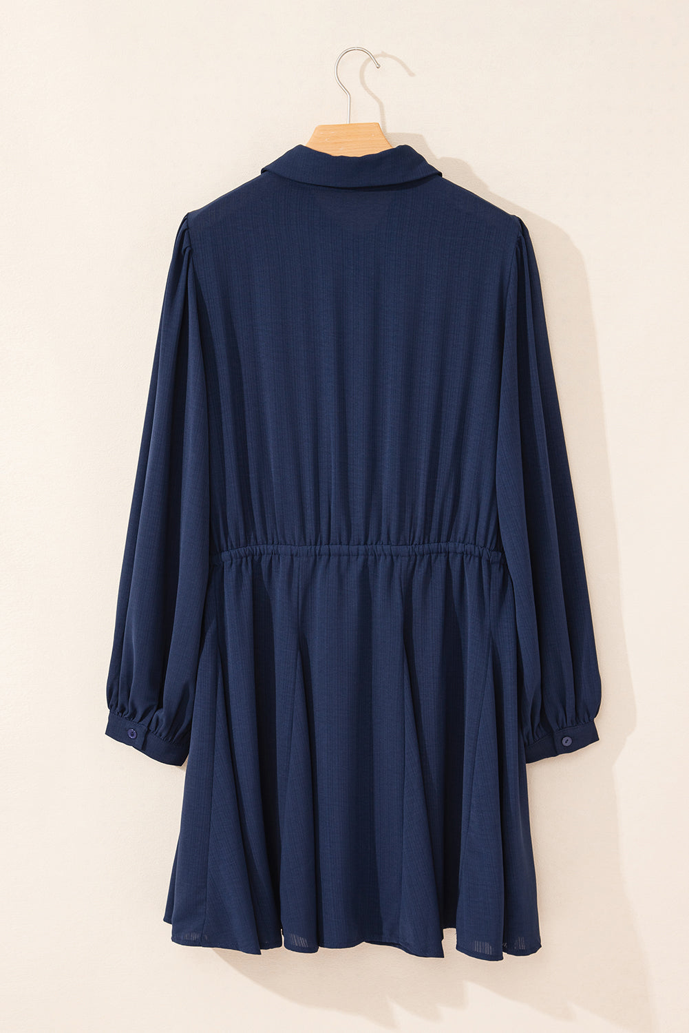 Navy Blue Solid Chest Pockets Tunic Shirt Mini Dress - Navy Grays Boutique