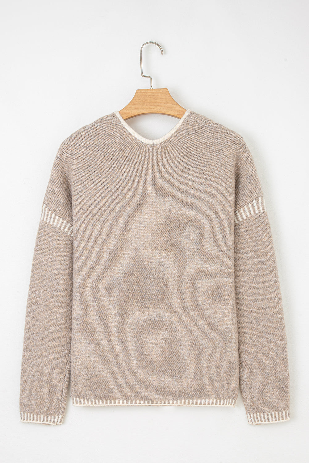 Khaki Tied Front Casual Cardigan