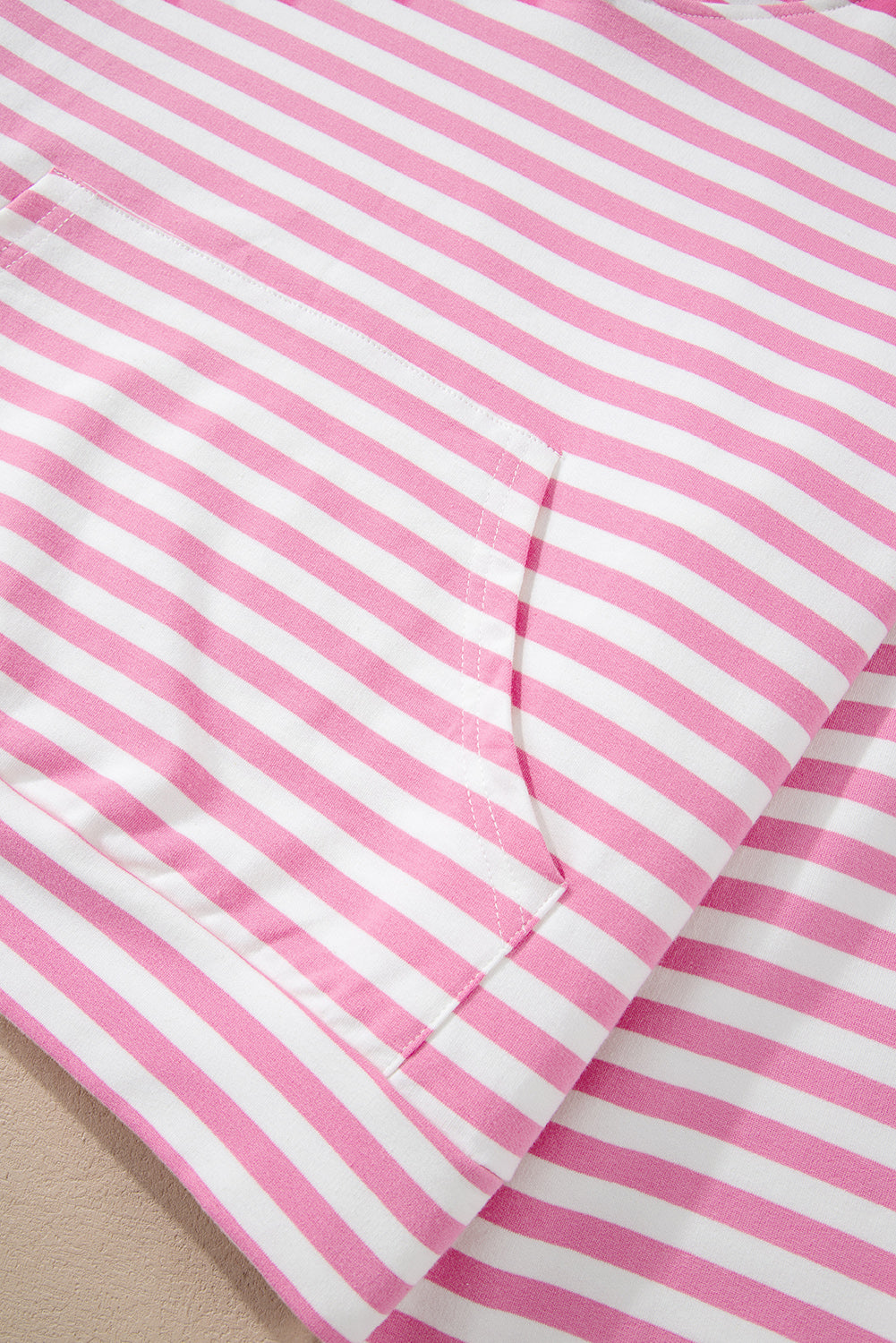 Pink Stripe Kangaroo Pocket Hoodie and Wide Leg Shorts Set - Navy Grays Boutique