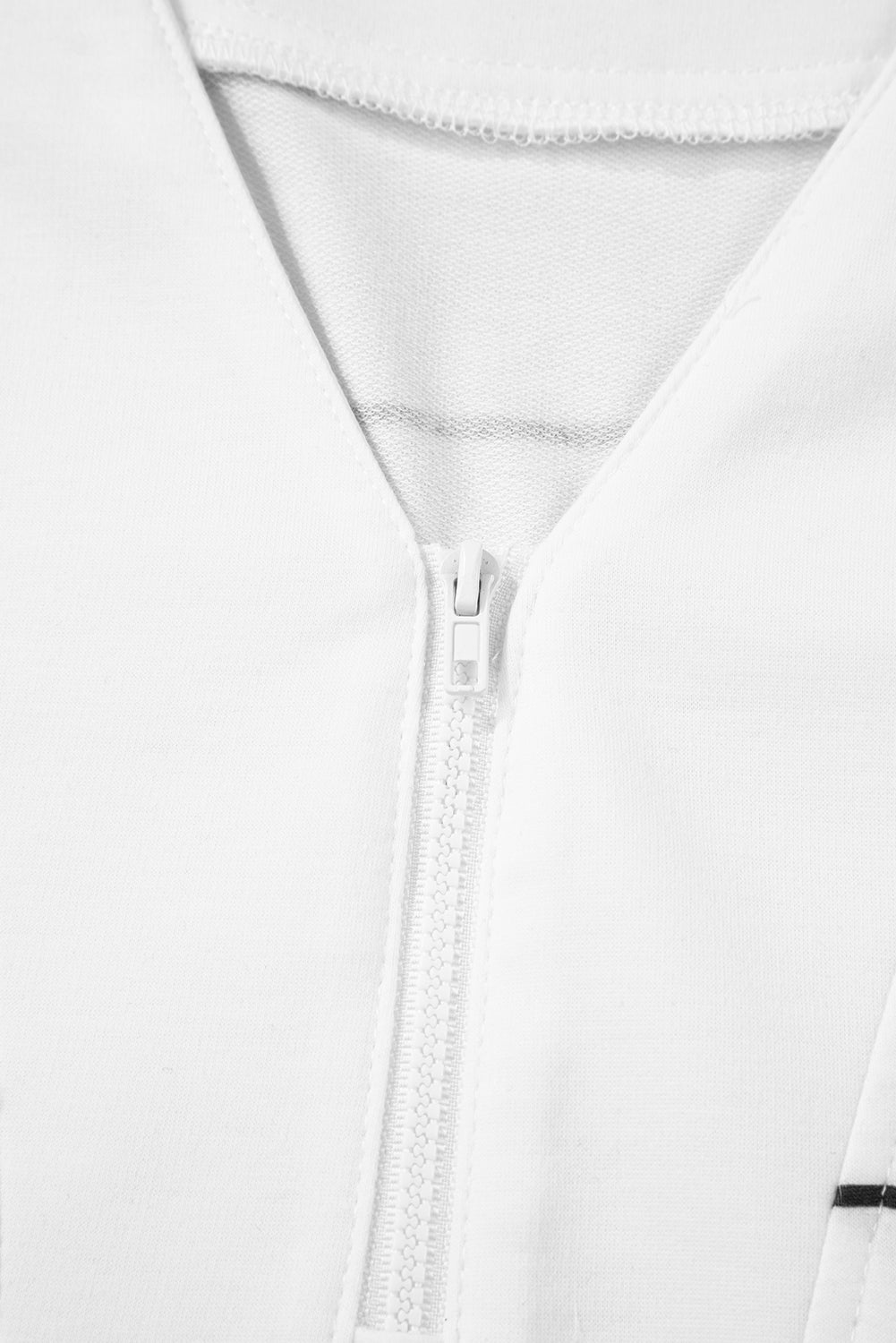 White Stripe Pullover and Short 2pcs Outfit