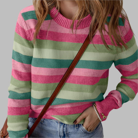 Green Color Block Sweater