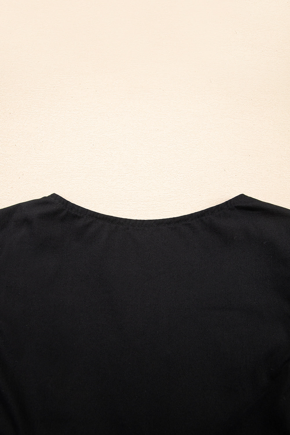 Black Contrast Ricrac Trim Peplum Top