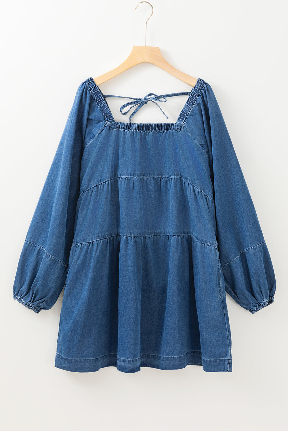 Dusk Blue Loose Fit Denim Mini Dress